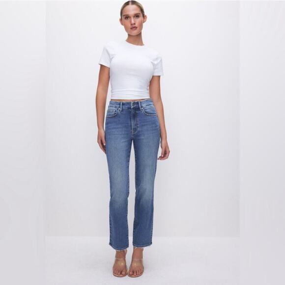 Good American Denim - GOOD AMERICAN Always Fits Good Legs Straight Jeans in Indigo316, Size 14-18